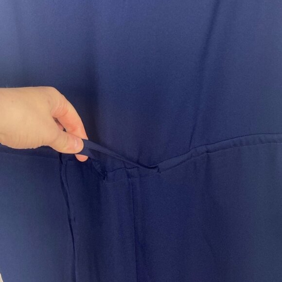 Charming Charlie Navy Blue Jumpsuit Lace Fringe Tie Waist Boho‎ Size S Bohemian - Picture 6 of 13